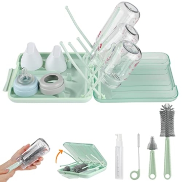 Bottle Brush Set - Essential for Baby Travel - 6 in 1 Silicone Cleaner Kit