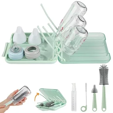 Bottle Brush Set - Essential for Baby Travel - 6 in 1 Silicone Cleaner Kit