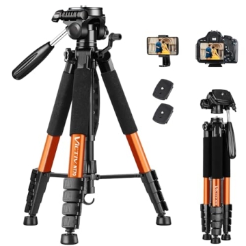 Victiv 74 Inch Camera Tripod for DSLR and Cell Phones
