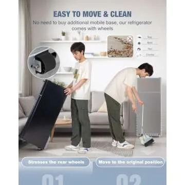 Double Door Mini Fridge with Freezer Ideal for Dorms