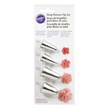 Drop Flower Decorating Piping Tip Set, 4 piece set