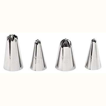 Drop Flower Decorating Piping Tip Set, 4 piece set