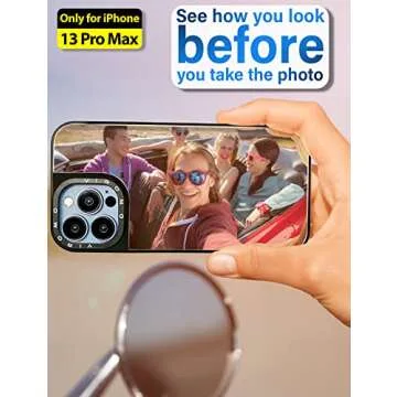 VIROMO Mirror Case (for iPhone 13 Pro Max) with Screen Protectors (2 Pack), Shockproof Soft Corners, Bye Bye Pocket Mirror, Cute Slim case for Girls, Womens