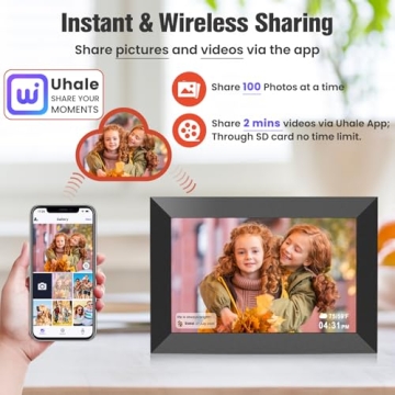 BIGASUO 10.1 Inch WiFi Digital Picture Frame - Instant Photo Sharing