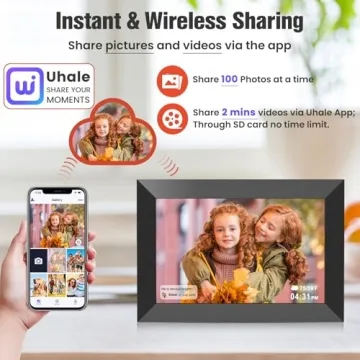 BIGASUO 10.1 Inch WiFi Digital Picture Frame - Instant Photo Sharing