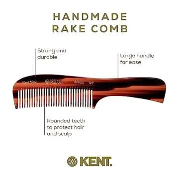 Kent Handmade 8" Wide Tooth Comb for Thick Hair & Beard