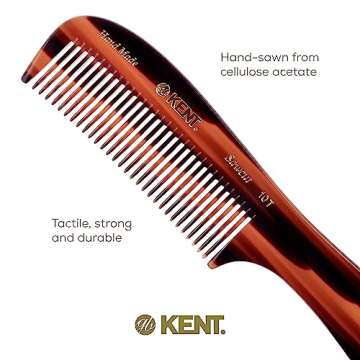 Kent Handmade 8" Wide Tooth Comb for Thick Hair & Beard