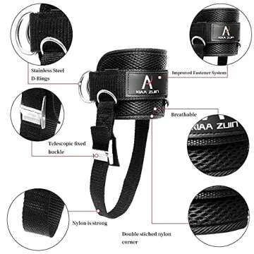 KIAA ZUIN Adjustable Ankle Straps for Strength Training