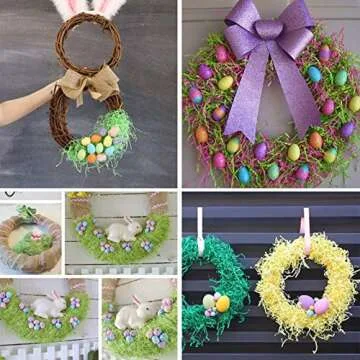 Supla 300g (10.6 oz) 6 Colors Shredded Paper Easter Grass Bag Basket Grass Filler Stuffers Paper Shreds Grass in Hot Pink Yellow Dark Green Light Green Sky Blue Lavender for Easter Egg Hun