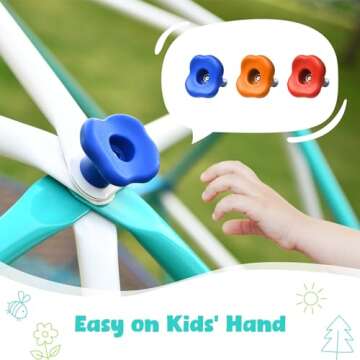 Hapfan Climbing Dome with Climbing Cargo Net, 10 ft Dome Jungle Gym with Hammock for Kids Outdoor Playset Monkey Bars Backyard