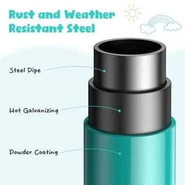 Hapfan Climbing Dome with Climbing Cargo Net, 10 ft Dome Jungle Gym with Hammock for Kids Outdoor Playset Monkey Bars Backyard