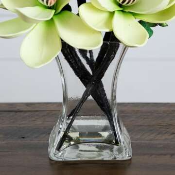 Lifelike Nearly Natural Magnolia Arrangement with Vase