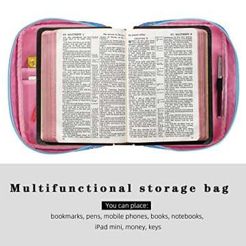 Gientten Bible Cover for Women with Flowers Printing, Bible Case,Bible Bag, Study Bible Case,Covers for Bible,Bible Boooks Covers for Women