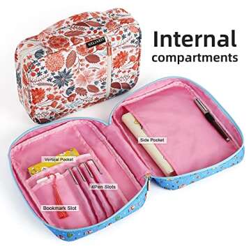 Gientten Bible Cover for Women with Flowers Printing, Bible Case,Bible Bag, Study Bible Case,Covers for Bible,Bible Boooks Covers for Women