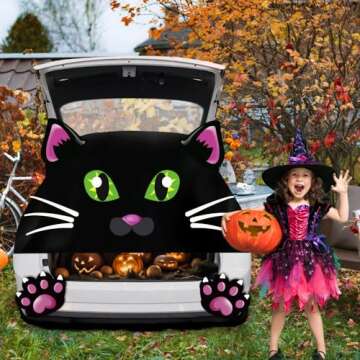 Digi4U Trunk or Treat Car Decorations Kit, Halloween Car Decorations for SUV, Halloween Cute Cat Dec...