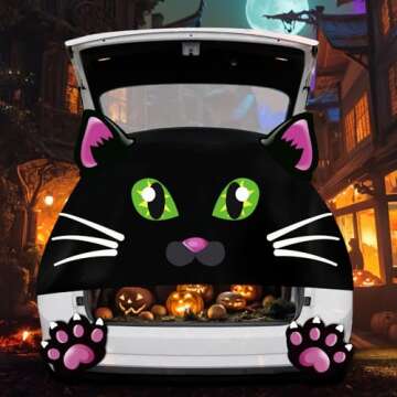 Digi4U Trunk or Treat Car Decorations Kit, Halloween Car Decorations for SUV, Halloween Cute Cat Decor for Garage Door Entryway Archway
