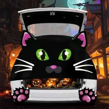 Digi4U Trunk or Treat Car Decorations Kit, Halloween Car Decorations for SUV, Halloween Cute Cat Decor for Garage Door Entryway Archway
