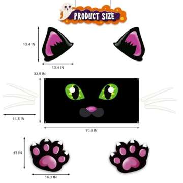 Digi4U Trunk or Treat Car Decorations Kit, Halloween Car Decorations for SUV, Halloween Cute Cat Decor for Garage Door Entryway Archway