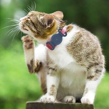 Airtag Dog Collar Holder Waterproof (2 Pack) Silicone Protective Air Tag Collar Cover, Anti-Lost Locator Case for Apple Airtags Compatible with Pet Collars Loop Dog Cat Pet Accessories (S: 0.4"-0.6")