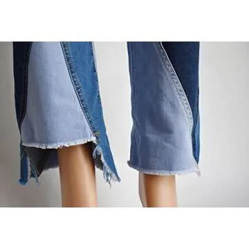 Yimulli Women High Waist Patch Jeans for Stylish Comfort