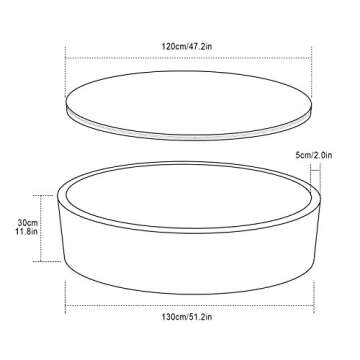 TRENDBOX Extra Large Soft Foam Ball Pit 51.2" x 11.8" (NO Balls) in Large Sponge Round Ball Pool Ind...