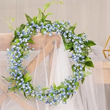 Blue Fake Baby Breath Flowers 10Pcs Real Touch Gypsophila