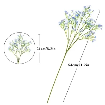 Blue Fake Baby Breath Flowers 10Pcs Real Touch Gypsophila