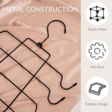 ZEDODIER Tank Top Hanger, 2 Pack Space Saving Bra Hangers, Non-Slip Hanging Sport Bras Holder, Closet Organizers and Storage for Camisoles Tank Tops Bras Ties Swimsuits Strappy Dress, Black