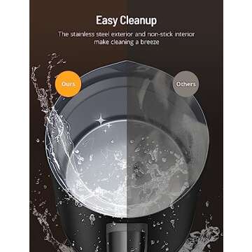 RATRSO Milk Frother, Electric Milk Steamer, Hot and Cold Foam Maker, Automatic Milk Warmer, Silent Operation for Coffee, Latte, Cappuccino, Hot Chocolate, Black