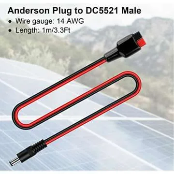 iGreely 5.5mm x 2.1mm DC Male Power Plug Cable for Portable Generator 14 AWG Wire 3.3ft/1m (Male)