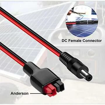 iGreely 5.5mm x 2.1mm DC Male Power Plug Cable for Portable Generator 14 AWG Wire 3.3ft/1m (Male)