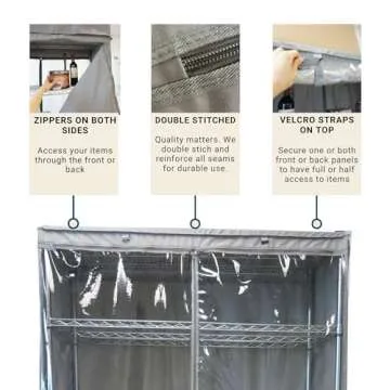 Formosa Covers Premium Clear Front Wire Shelf Cover Grey - Heavy-Duty Storage Solution Wire Rack Cover (36”Wx14”Dx54”H) - Waterproof PVC, Water/Dust Resistant Fabric, Multi Zipper (Cover Only)