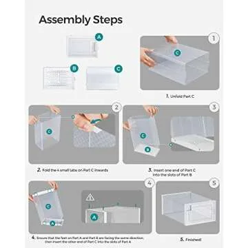 SONGMICS Shoe Organizers - 12 Stackable and Transparent Boxes