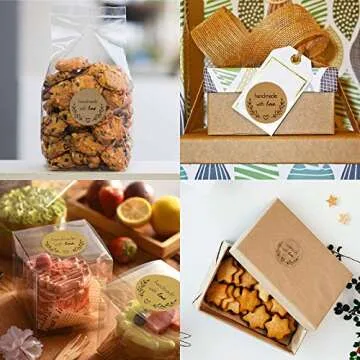 Handmade with Love Stickers for Gifts and Baking