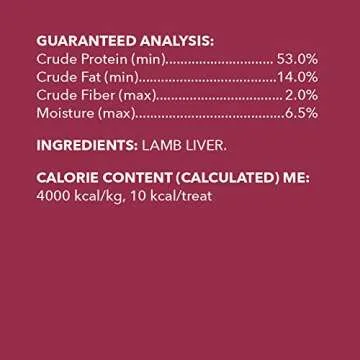 Amazon Brand - Wag Freeze-Dried Raw Single Ingredient Dog Treats, Lamb Liver, 3.3oz