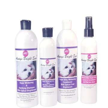 Always Bright Eyes - Super Whitening and Clarifying Shampoo with Optical Brighteners. Tearless Shampoo for Dogs and Puppies, Whitening and Deep Cleaning, Tear Stain Remover
