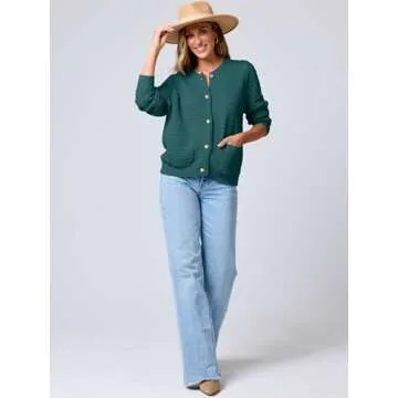 Stylish ANRABESS Women's Tweed Knit Cardigan for Spring