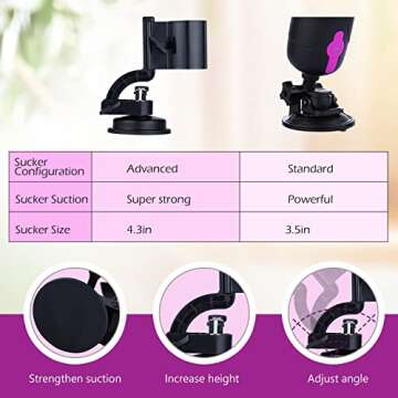 Hismith Premium Sex Machine Pro Traveler 3 Version, with Mutifunctional Suction Bracket Base, 4.5" Suction Cup Adapter, APP Controlled Adult Sex Toy
