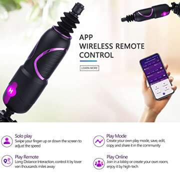 Hismith Premium Sex Machine Pro Traveler 3 Version, with Mutifunctional Suction Bracket Base, 4.5" Suction Cup Adapter, APP Controlled Adult Sex Toy