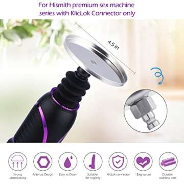 Hismith Premium Sex Machine Pro Traveler 3 Version, with Mutifunctional Suction Bracket Base, 4.5" Suction Cup Adapter, APP Controlled Adult Sex Toy