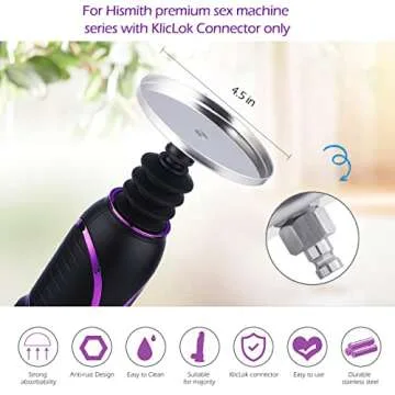 Hismith Premium Sex Machine Pro Traveler 3 Version, with Mutifunctional Suction Bracket Base, 4.5" Suction Cup Adapter, APP Controlled Adult Sex Toy