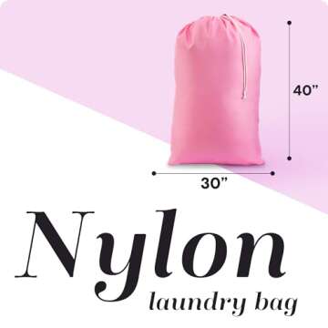 Nylon Laundry Bag - Locking Drawstring Closure and Machine Washable. These Bags will Fit a Laundry B...