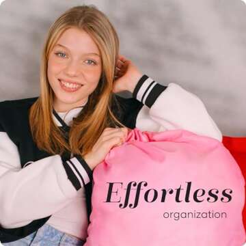 Durable Nylon Laundry Bag with Drawstring Closure