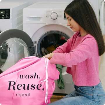 Durable Nylon Laundry Bag with Drawstring Closure