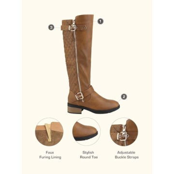 DREAM PAIRS Elegant Knee High Riding Boots for Women