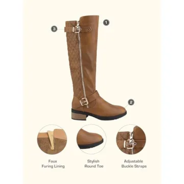 DREAM PAIRS Elegant Knee High Riding Boots for Women