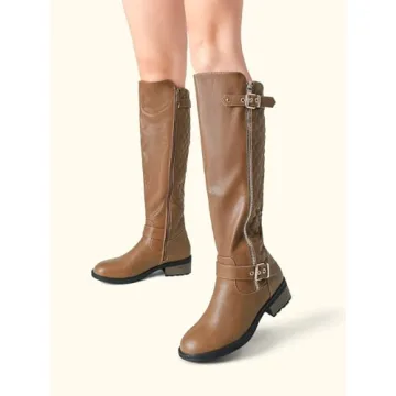 DREAM PAIRS Elegant Knee High Riding Boots for Women