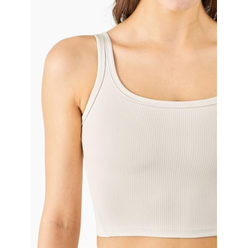 Chilylori Women's Seamless Sports Bra Long Lined Tank Top  White S