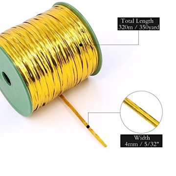 Swpeet Gold 350 Yard Metallic Twist Ties for Gifts and Crafts