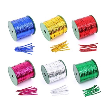 Swpeet Gold 350 Yard Metallic Twist Ties for Gifts and Crafts